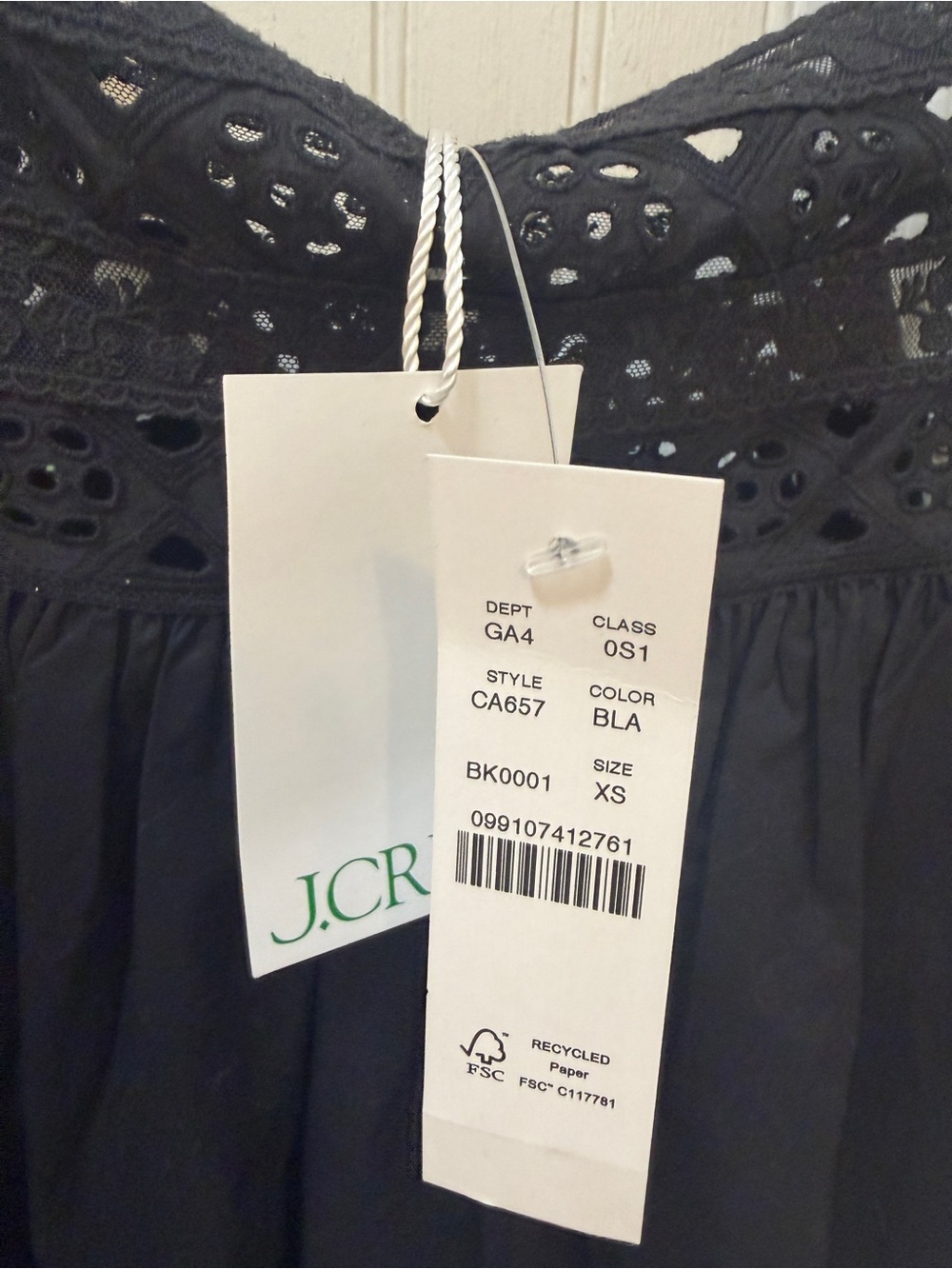 NWT J. Crew Black Eyelet-Trim Maxi Dress - Picture 3 of 4